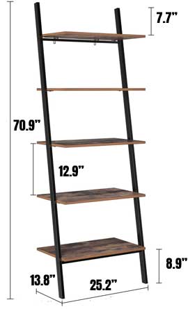 Ladder Shelf Dimensions and Measurements for installation